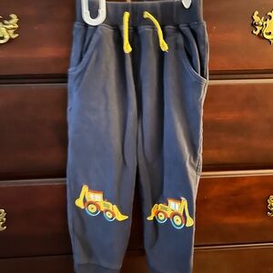 Nordstrom Navy Sweatpants with Yellow Drawcord and Truck Embroidery